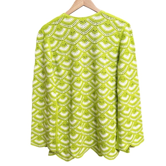 NWT Anthropologie Celandine Crochet Kaftan Cover Up Mini Dress Green XS/S - Picture 3 of 6
